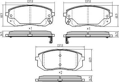 FREMAX FBP-1713 - Комплект спирачно феродо, дискови спирачки vvparts.bg