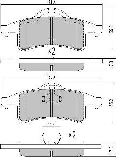 FREMAX FBP-1733 - Комплект спирачно феродо, дискови спирачки vvparts.bg