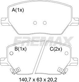 FREMAX FBP-2514 - Комплект спирачно феродо, дискови спирачки vvparts.bg