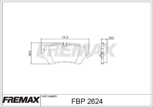 FREMAX FBP-2624 - Комплект спирачно феродо, дискови спирачки vvparts.bg