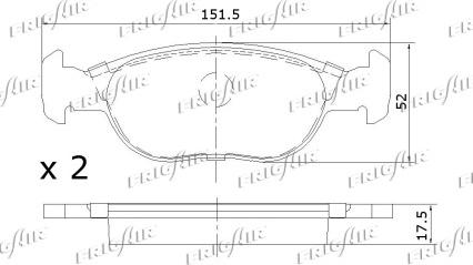 Frigair PD04.523 - Комплект спирачно феродо, дискови спирачки vvparts.bg