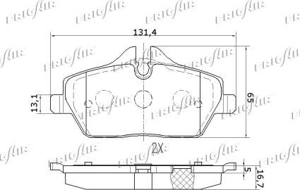 Frigair PD02.505 - Комплект спирачно феродо, дискови спирачки vvparts.bg