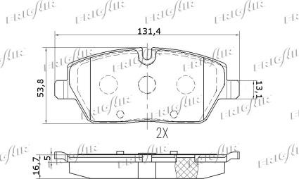 Frigair PD02.505 - Комплект спирачно феродо, дискови спирачки vvparts.bg