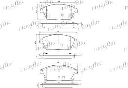 Frigair PD07.510 - Комплект спирачно феродо, дискови спирачки vvparts.bg