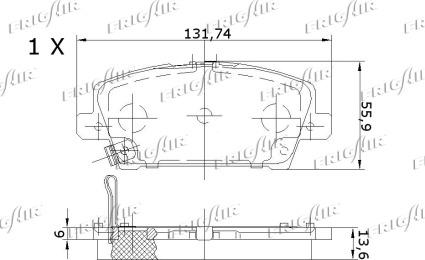 Frigair PD19.505 - Комплект спирачно феродо, дискови спирачки vvparts.bg