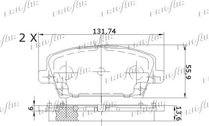 Frigair PD19.505 - Комплект спирачно феродо, дискови спирачки vvparts.bg