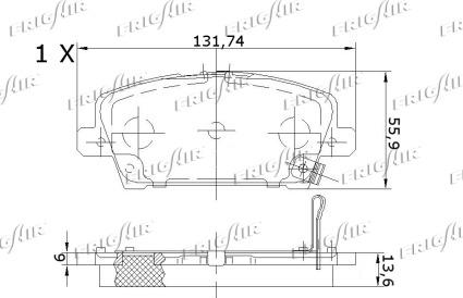 Frigair PD19.505 - Комплект спирачно феродо, дискови спирачки vvparts.bg