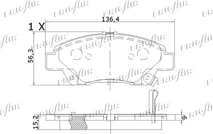 Frigair PD19.514 - Комплект спирачно феродо, дискови спирачки vvparts.bg