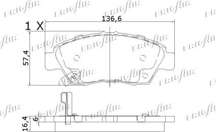 Frigair PD19.511 - Комплект спирачно феродо, дискови спирачки vvparts.bg