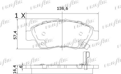 Frigair PD19.511 - Комплект спирачно феродо, дискови спирачки vvparts.bg