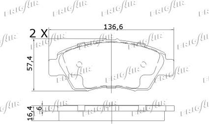 Frigair PD19.511 - Комплект спирачно феродо, дискови спирачки vvparts.bg