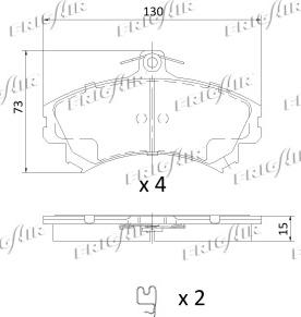 Frigair PD16.501 - Комплект спирачно феродо, дискови спирачки vvparts.bg