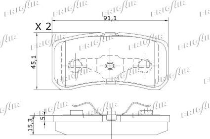 Frigair PD18.501 - Комплект спирачно феродо, дискови спирачки vvparts.bg