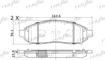 Frigair PD21.507 - Комплект спирачно феродо, дискови спирачки vvparts.bg