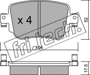 Fri.Tech. 996.0 - Комплект спирачно феродо, дискови спирачки vvparts.bg