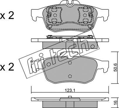 Fri.Tech. 990.0 - Комплект спирачно феродо, дискови спирачки vvparts.bg