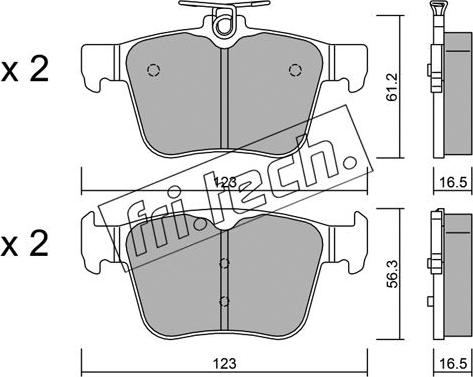 Fri.Tech. 997.0 - Комплект спирачно феродо, дискови спирачки vvparts.bg