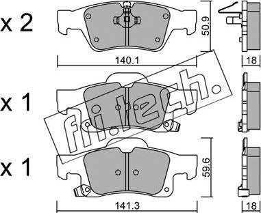 Fri.Tech. 943.0 - Комплект спирачно феродо, дискови спирачки vvparts.bg