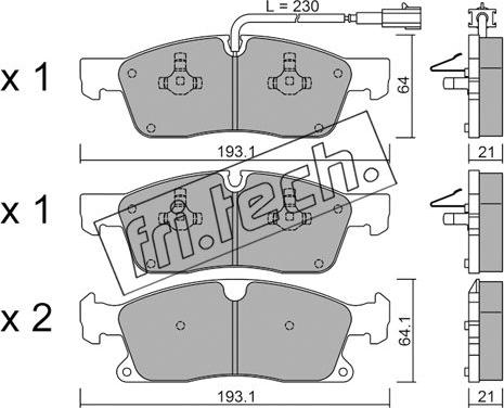 Fri.Tech. 942.5 - Комплект спирачно феродо, дискови спирачки vvparts.bg