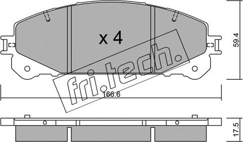 Fri.Tech. 954.0 - Комплект спирачно феродо, дискови спирачки vvparts.bg