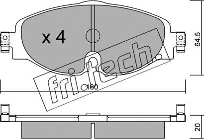 Fri.Tech. 966.0 - Комплект спирачно феродо, дискови спирачки vvparts.bg