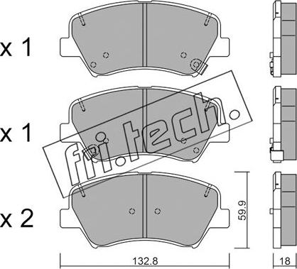 Fri.Tech. 960.0 - Комплект спирачно феродо, дискови спирачки vvparts.bg