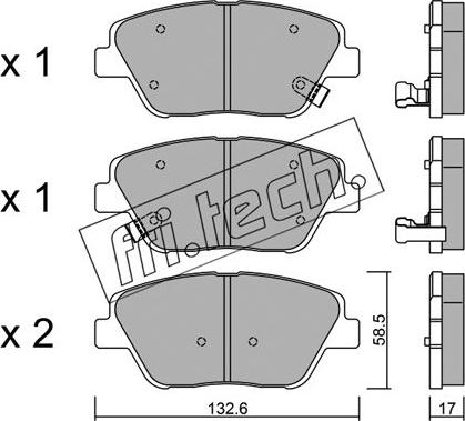 Fri.Tech. 961.0 - Комплект спирачно феродо, дискови спирачки vvparts.bg