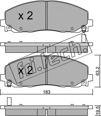 Fri.Tech. 962.0 - Комплект спирачно феродо, дискови спирачки vvparts.bg