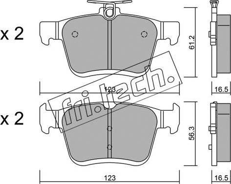 Fri.Tech. 967.0 - Комплект спирачно феродо, дискови спирачки vvparts.bg