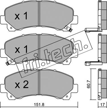 Fri.Tech. 919.0 - Комплект спирачно феродо, дискови спирачки vvparts.bg