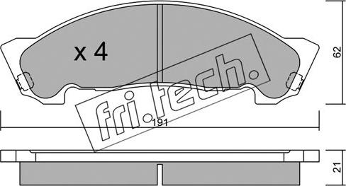 Fri.Tech. 988.0 - Комплект спирачно феродо, дискови спирачки vvparts.bg