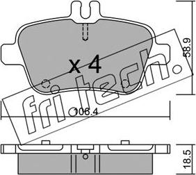 Fri.Tech. 982.0 - Комплект спирачно феродо, дискови спирачки vvparts.bg