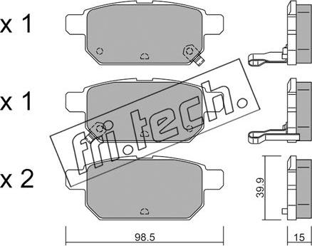 Fri.Tech. 933.0 - Комплект спирачно феродо, дискови спирачки vvparts.bg