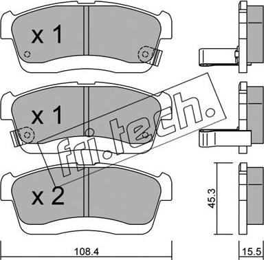 Fri.Tech. 932.0 - Комплект спирачно феродо, дискови спирачки vvparts.bg