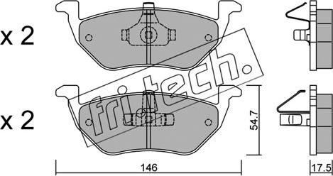 Fri.Tech. 924.0 - Комплект спирачно феродо, дискови спирачки vvparts.bg