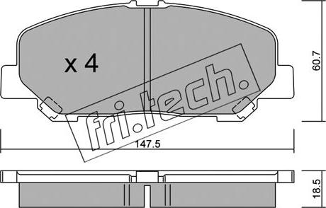 Fri.Tech. 922.0 - Комплект спирачно феродо, дискови спирачки vvparts.bg