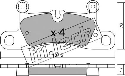 Fri.Tech. 974.0 - Комплект спирачно феродо, дискови спирачки vvparts.bg