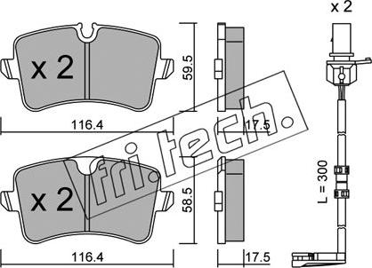 Fri.Tech. 971.1W - Комплект спирачно феродо, дискови спирачки vvparts.bg