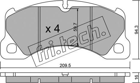 Fri.Tech. 973.0 - Комплект спирачно феродо, дискови спирачки vvparts.bg