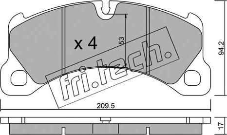 Fri.Tech. 972.0 - Комплект спирачно феродо, дискови спирачки vvparts.bg