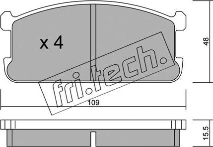 Fri.Tech. 496.0 - Комплект спирачно феродо, дискови спирачки vvparts.bg