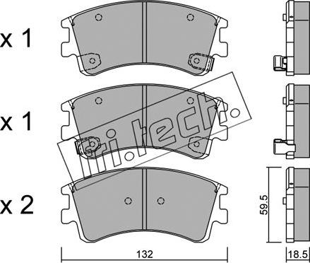 Fri.Tech. 492.0 - Комплект спирачно феродо, дискови спирачки vvparts.bg