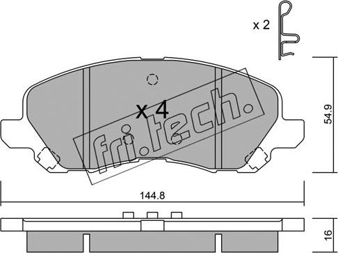 Fri.Tech. 497.0 - Комплект спирачно феродо, дискови спирачки vvparts.bg