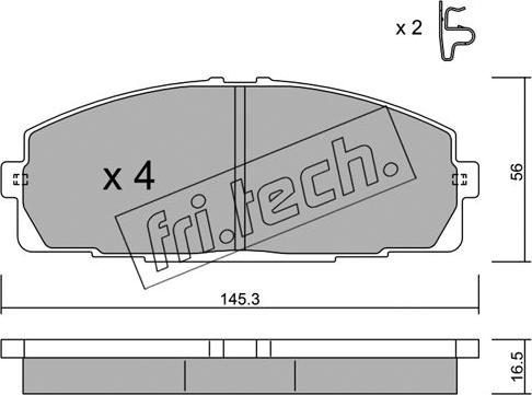 Fri.Tech. 449.0 - Комплект спирачно феродо, дискови спирачки vvparts.bg