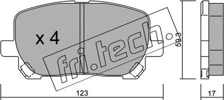 Fri.Tech. 442.0 - Комплект спирачно феродо, дискови спирачки vvparts.bg