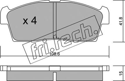 Fri.Tech. 455.0 - Комплект спирачно феродо, дискови спирачки vvparts.bg
