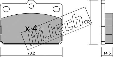 Fri.Tech. 456.0 - Комплект спирачно феродо, дискови спирачки vvparts.bg