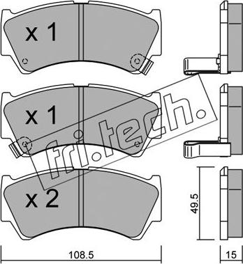 Fri.Tech. 452.0 - Комплект спирачно феродо, дискови спирачки vvparts.bg