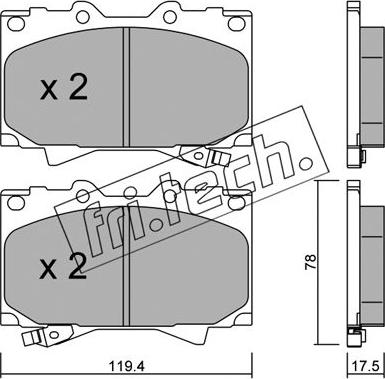 Fri.Tech. 468.0 - Комплект спирачно феродо, дискови спирачки vvparts.bg