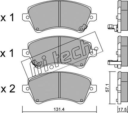 Fri.Tech. 462.0 - Комплект спирачно феродо, дискови спирачки vvparts.bg